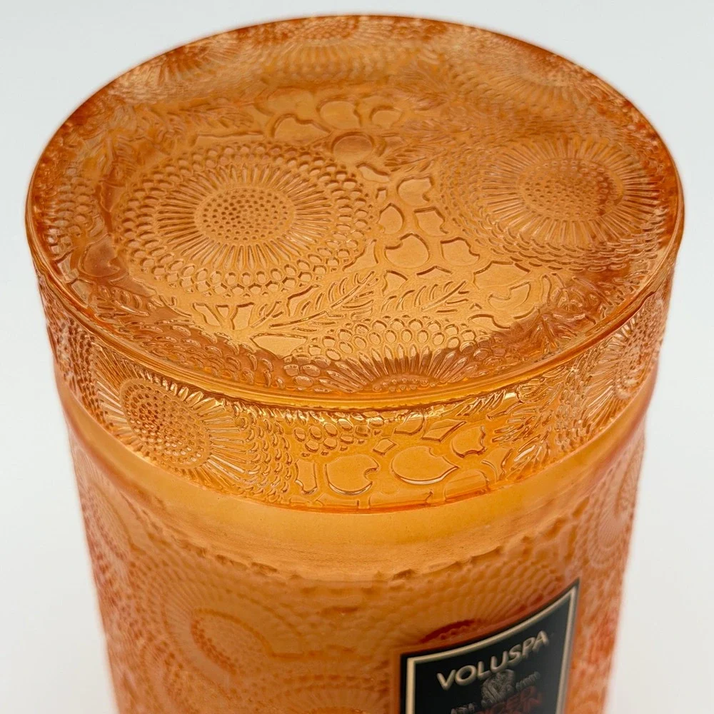 Voluspa Candle 18oz Orange Spiced Pumpkin Latte‎ Japonica Glass NEW